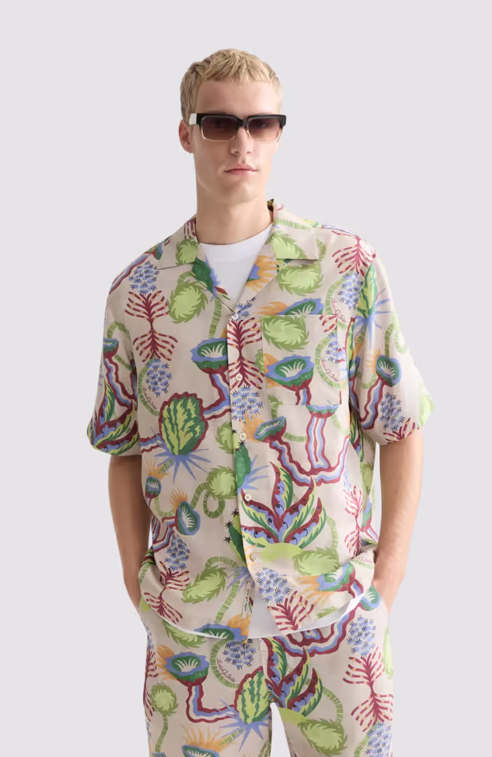 Printed tencel relaxedfit shortsleeved shirt