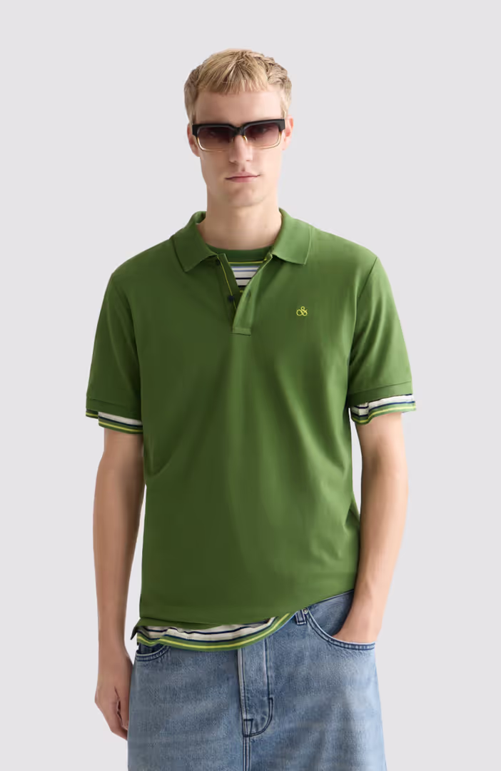 Seasonal core pique chest logo polo