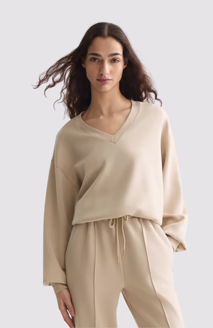 Modal V-neck sweatshirt