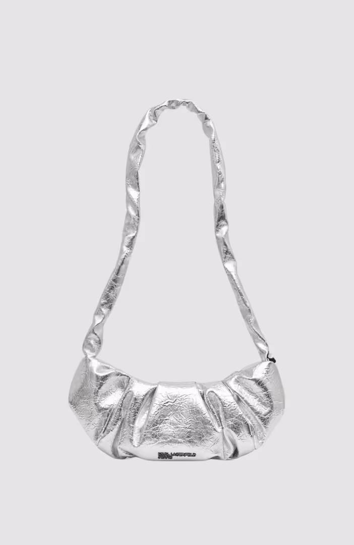KLJ Gathered Shldr Bag Silver
