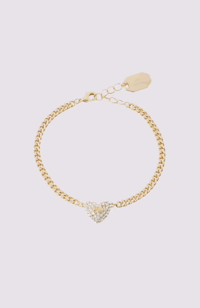 K/Heart Bracelet Pave