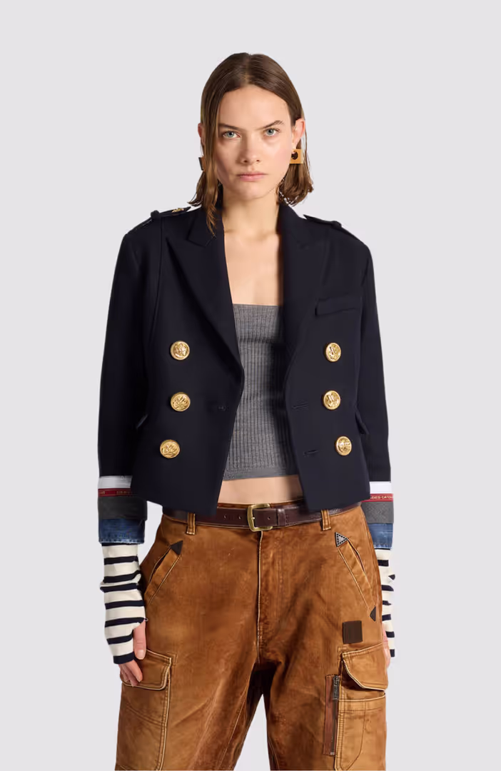 Hybrid Wool Mix Peacoat