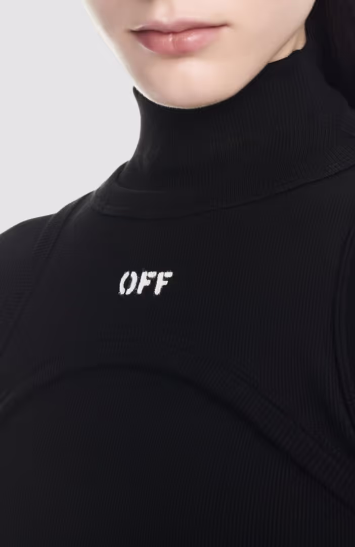 Off Stamp Rib Round Long Dress