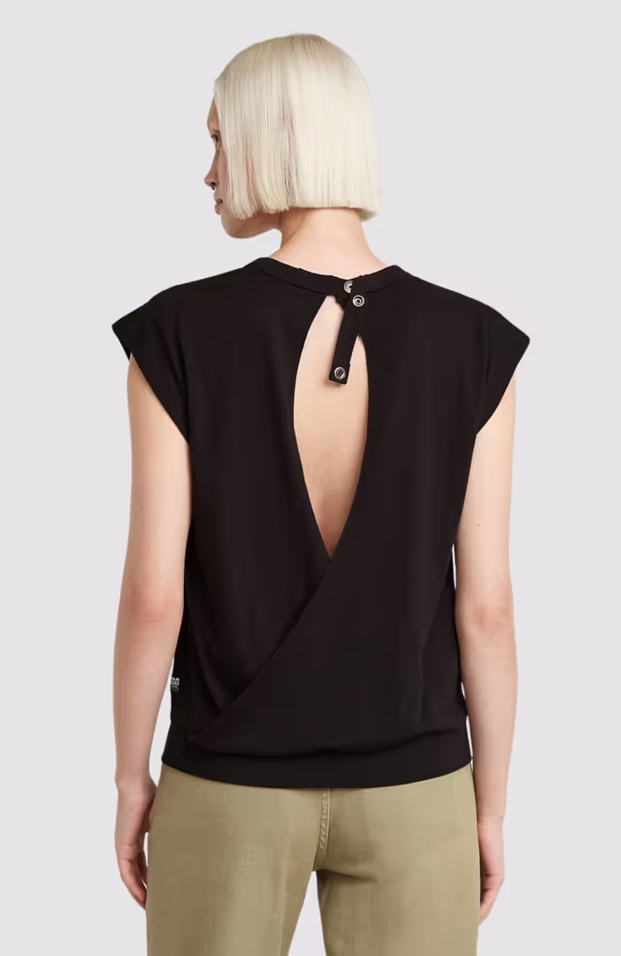 Open back loose sleeveless top wmn