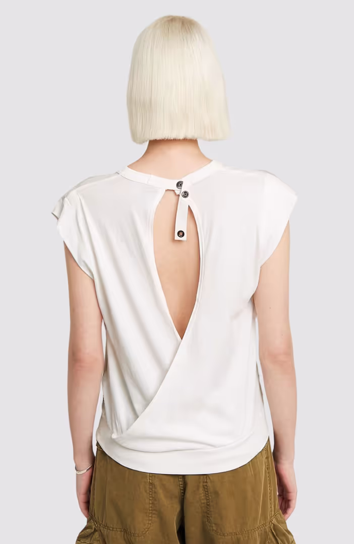 Open back loose sleeveless top wmn