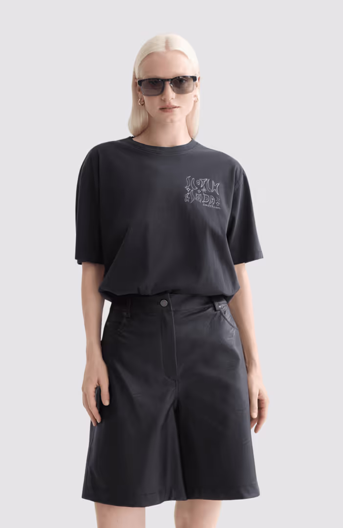 Washed artwork loose T-shirt