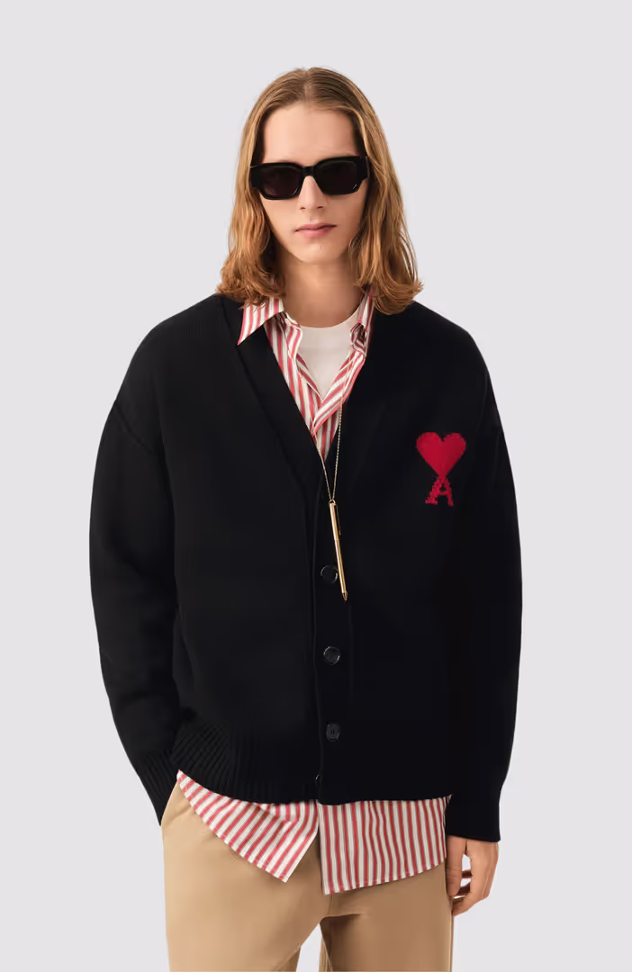 CARDIGAN WITH CONTRASTED AMI DE COEUR