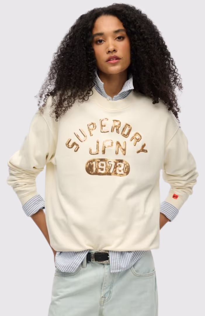 EMBELLISHED VARSITY LOOSE CREW