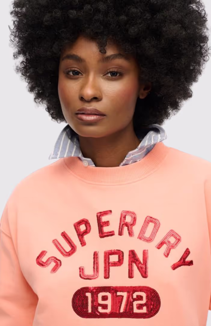 EMBELLISHED VARSITY LOOSE CREW