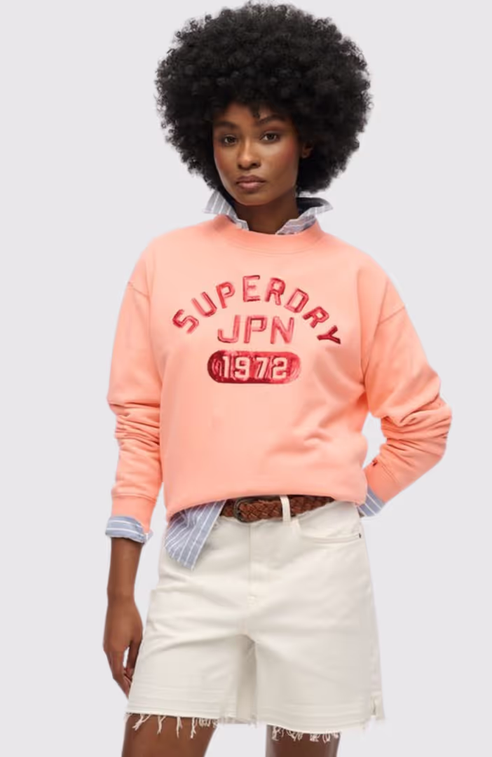 EMBELLISHED VARSITY LOOSE CREW