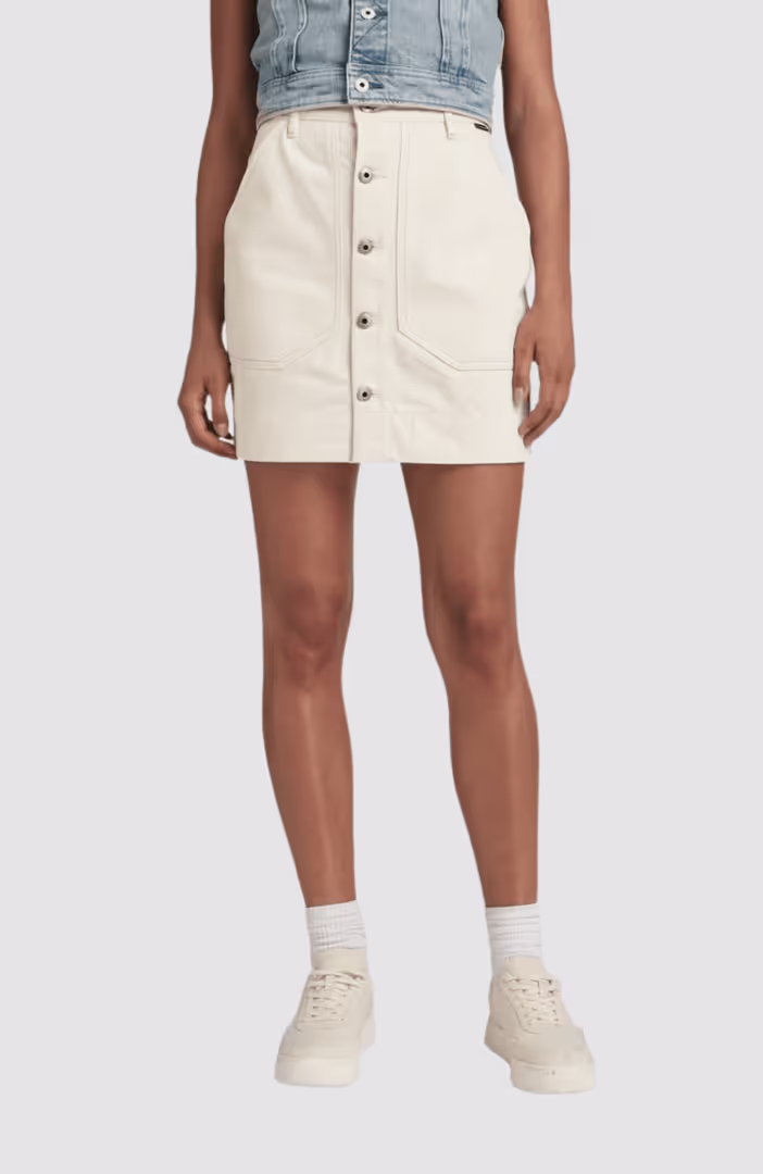 Workwear Button Skirt