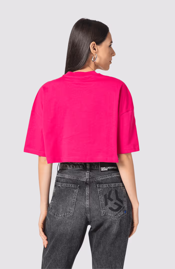 KLJ Cropped Cut Logo Sslv Tee