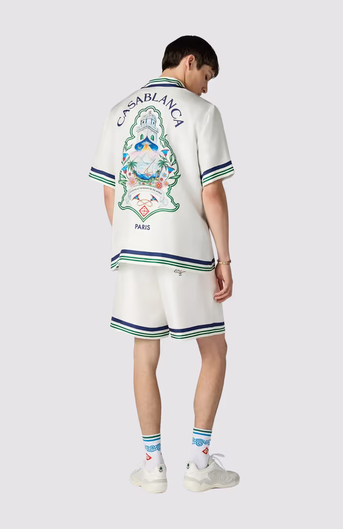 Hotel Emblem Cuban Collar Ss Shirt