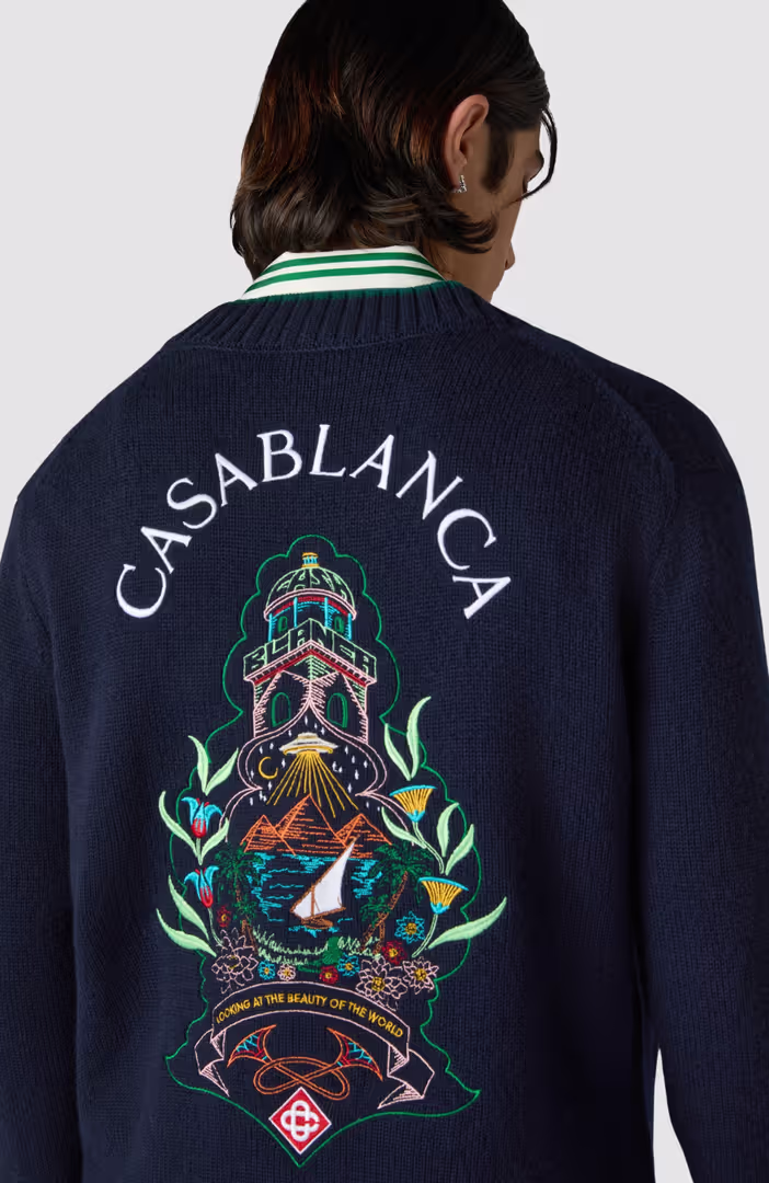 Hotel Emblem Embroidered Cardigan