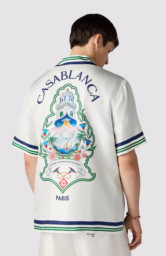 Hotel Emblem Cuban Collar Ss Shirt