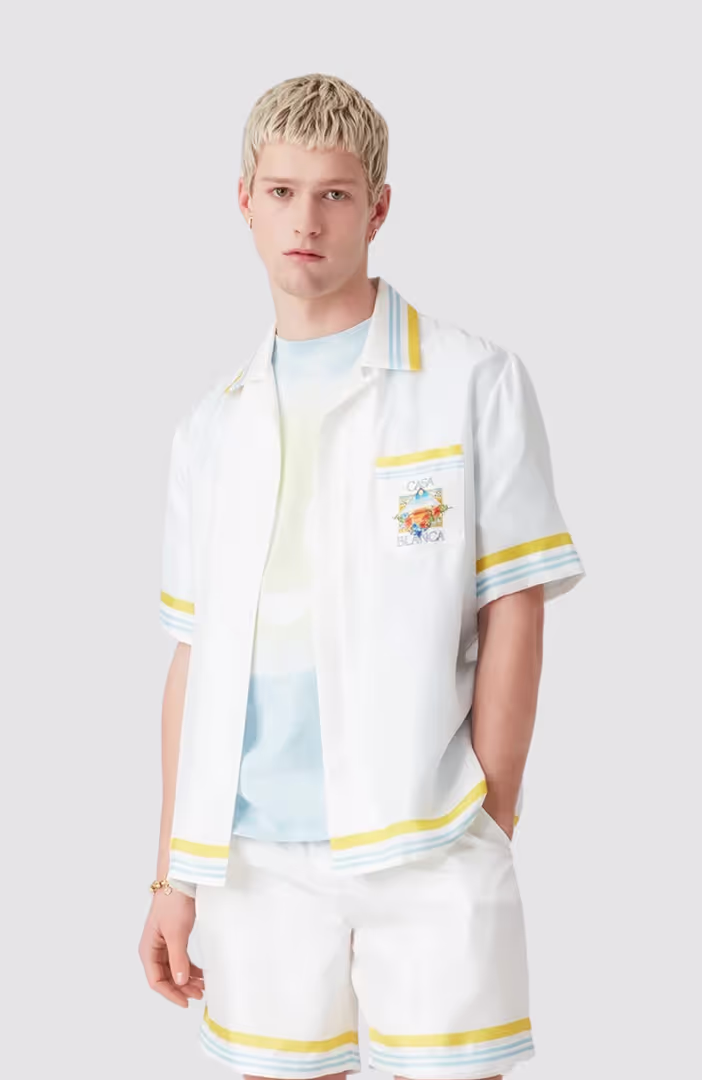 Tennis Landscape Cuban Collar SS Shirt