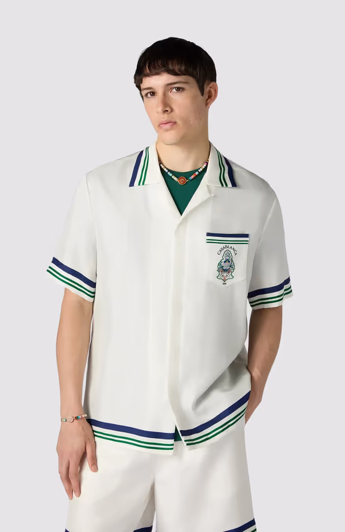Hotel Emblem Cuban Collar Ss Shirt