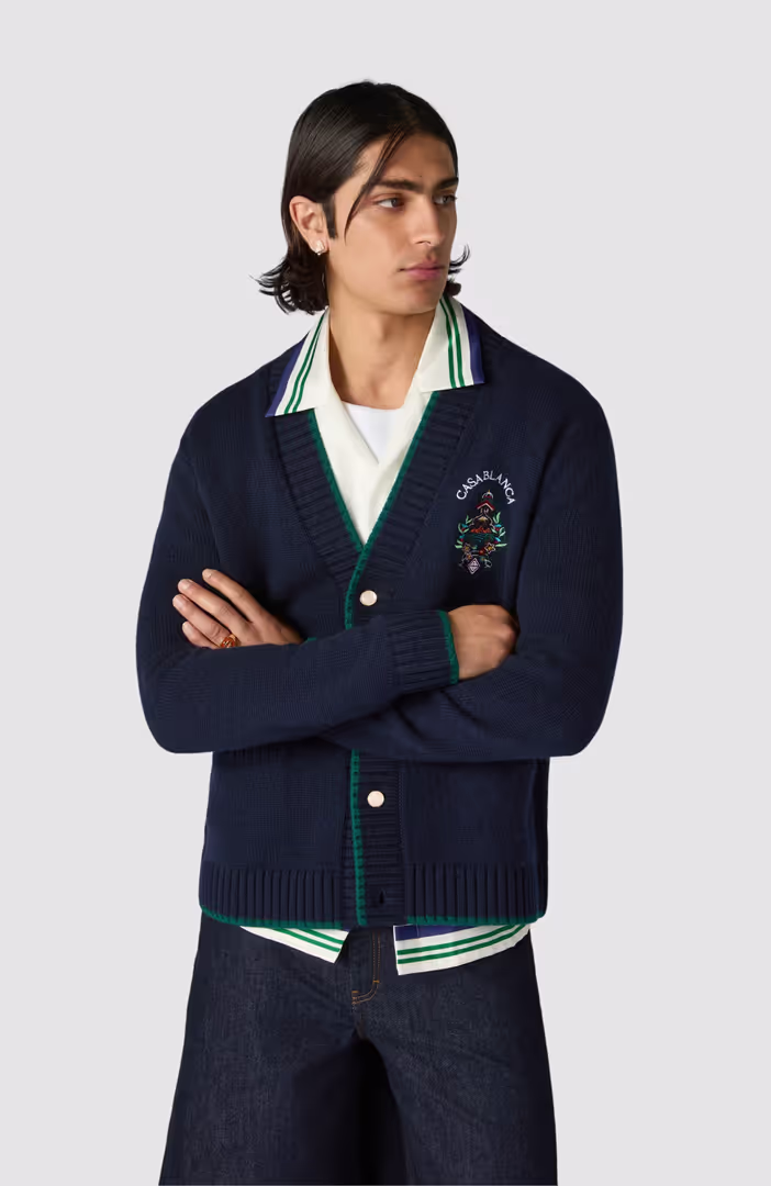 Hotel Emblem Embroidered Cardigan