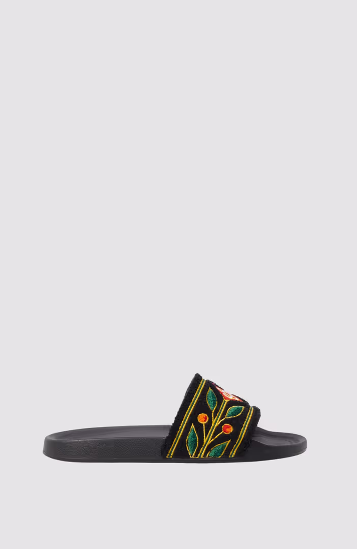 Mens Embroidered Terry Slider