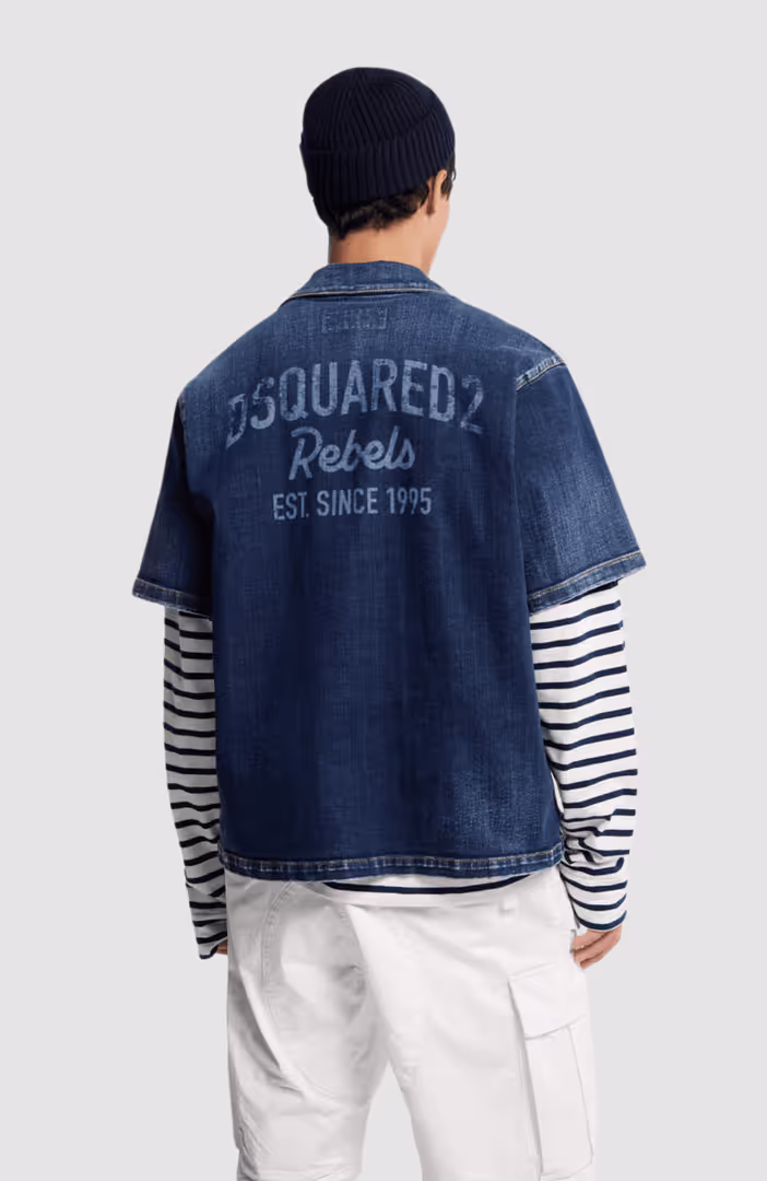 Dark Wash Short Sleeves Shirt