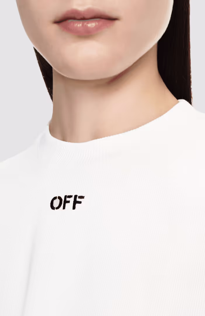 Off Stamp Rib Cropped Tee