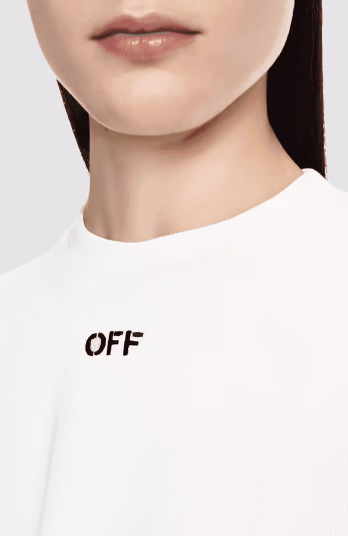 Off Stamp Rib Cropped Tee