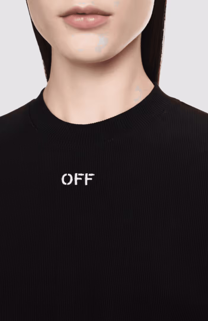 Off Stamp Rib Cropped Tee