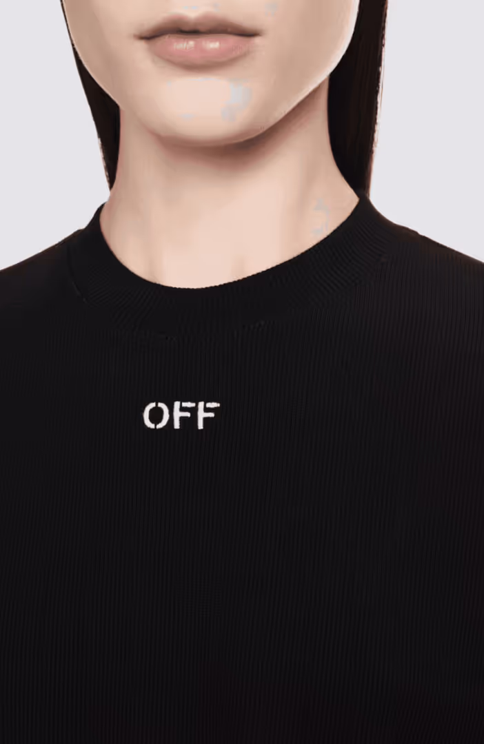 Off Stamp Rib Cropped Tee