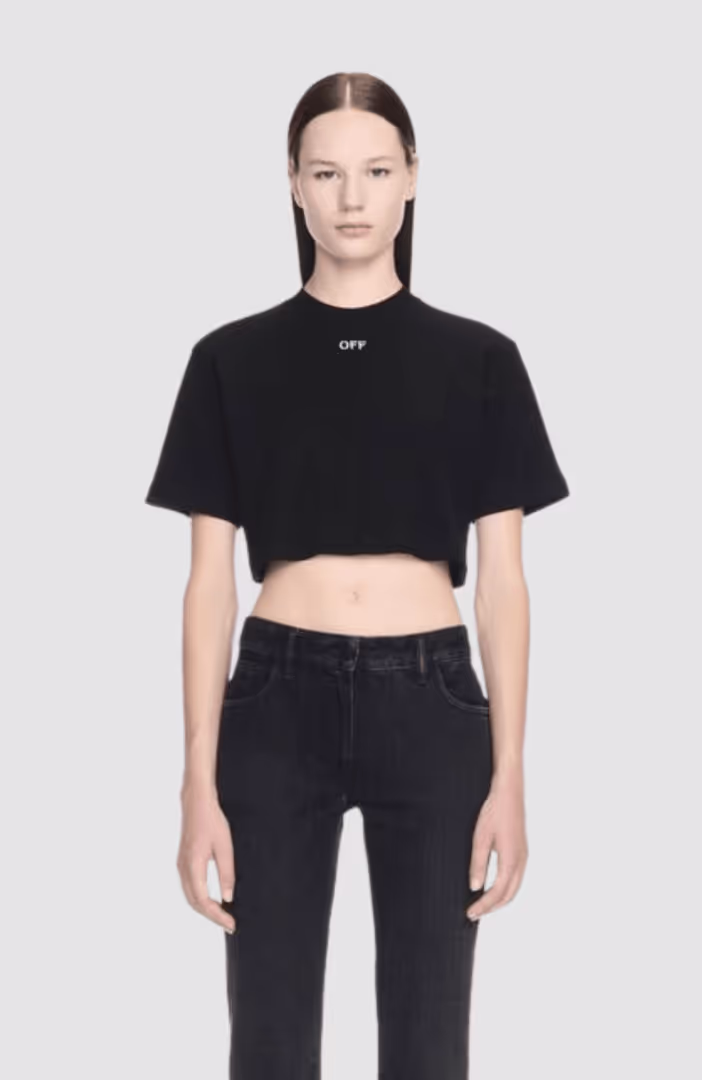 Off Stamp Rib Cropped Tee