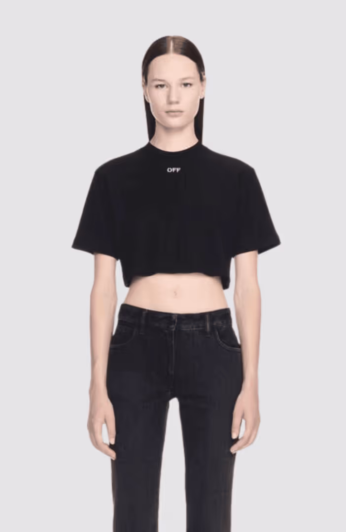 Off Stamp Rib Cropped Tee