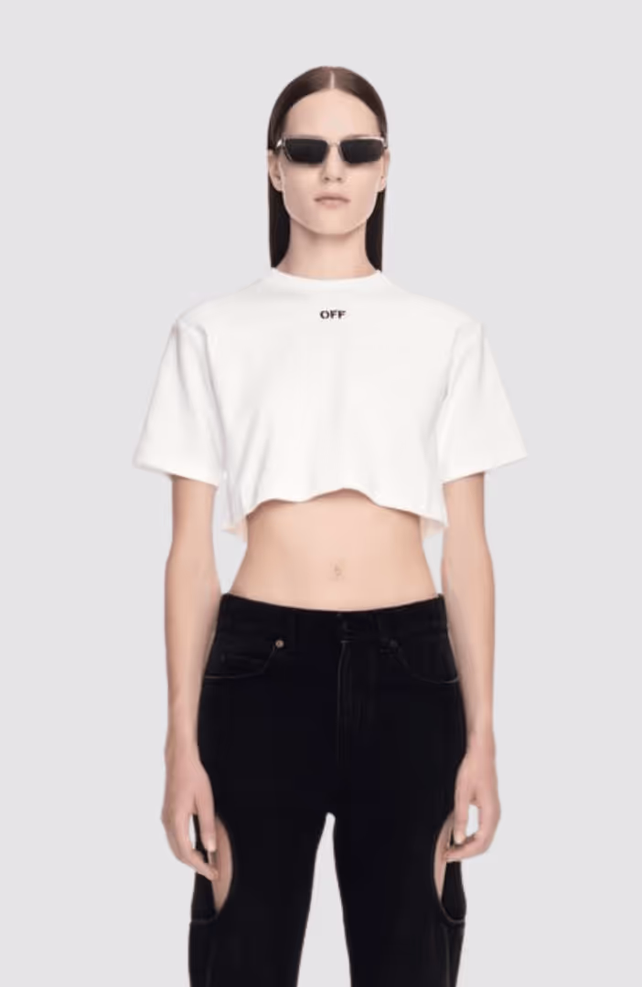 Off Stamp Rib Cropped Tee
