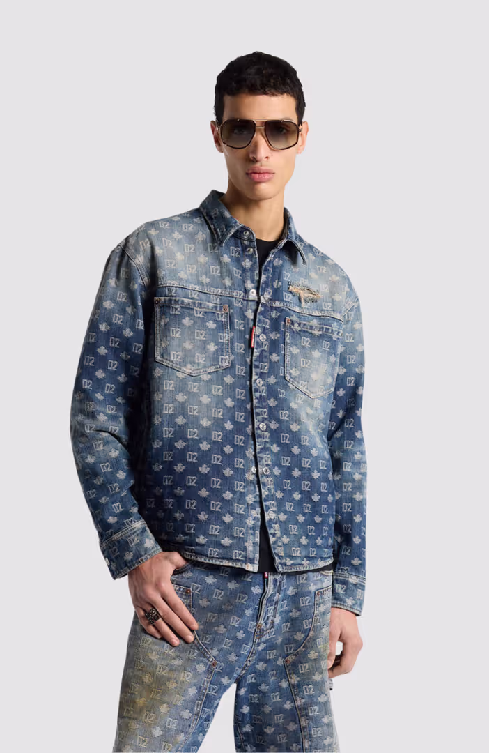 D2 Monogram Denim Carpenter Shirt