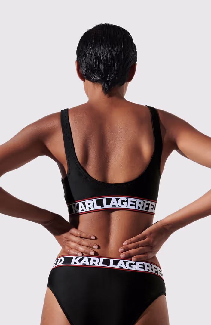 Elongated Logo Bikini Top