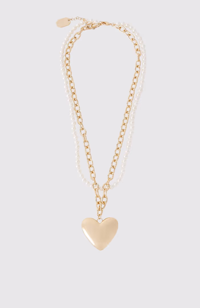 K/Heart Pearls Necklace