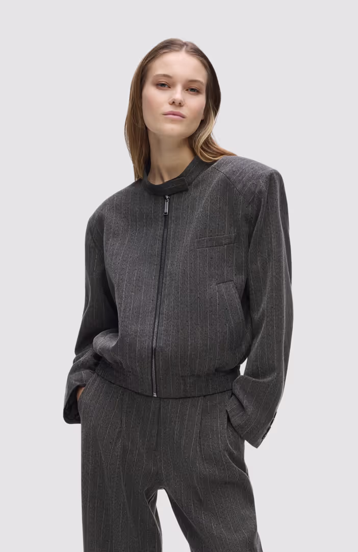 Pinstripe Tailored Bomber