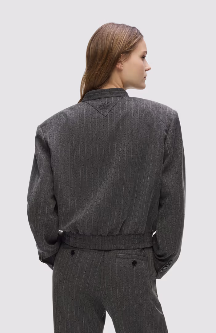Pinstripe Tailored Bomber