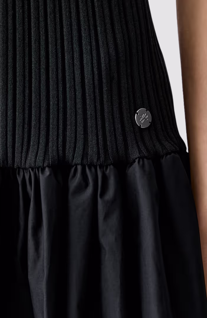 Fabric Mix Balloon Dress