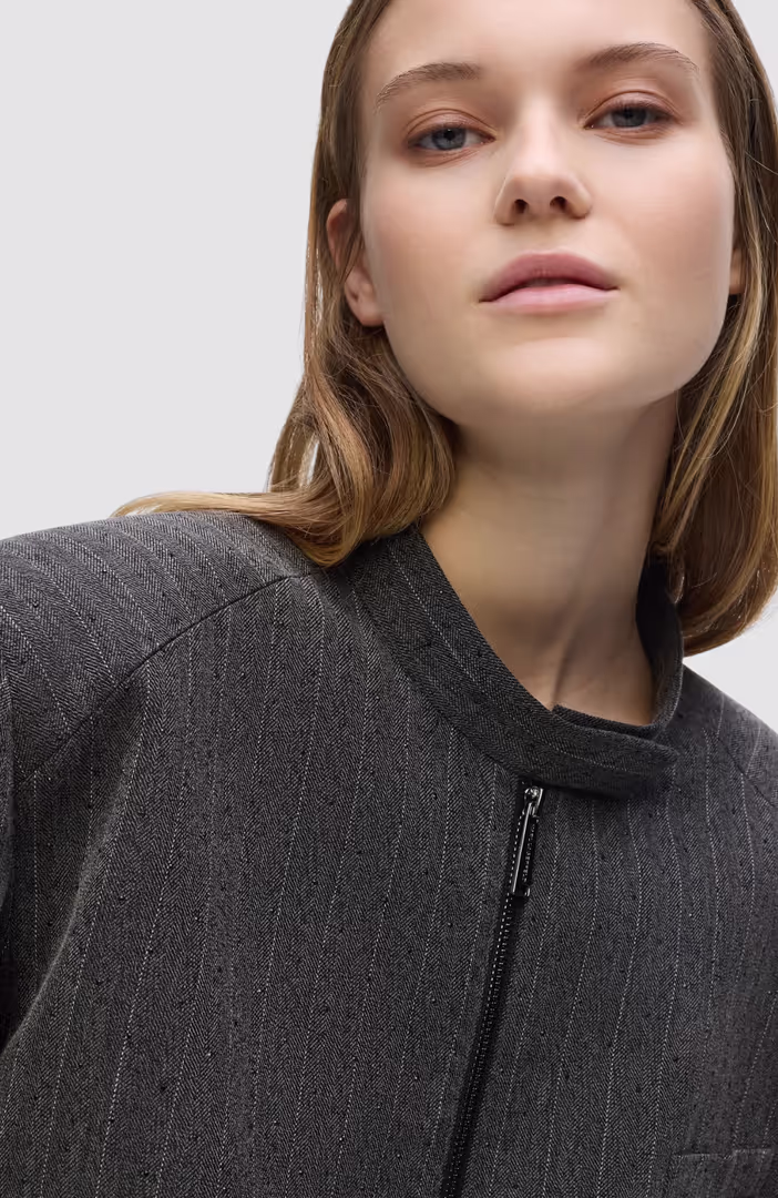 Pinstripe Tailored Bomber