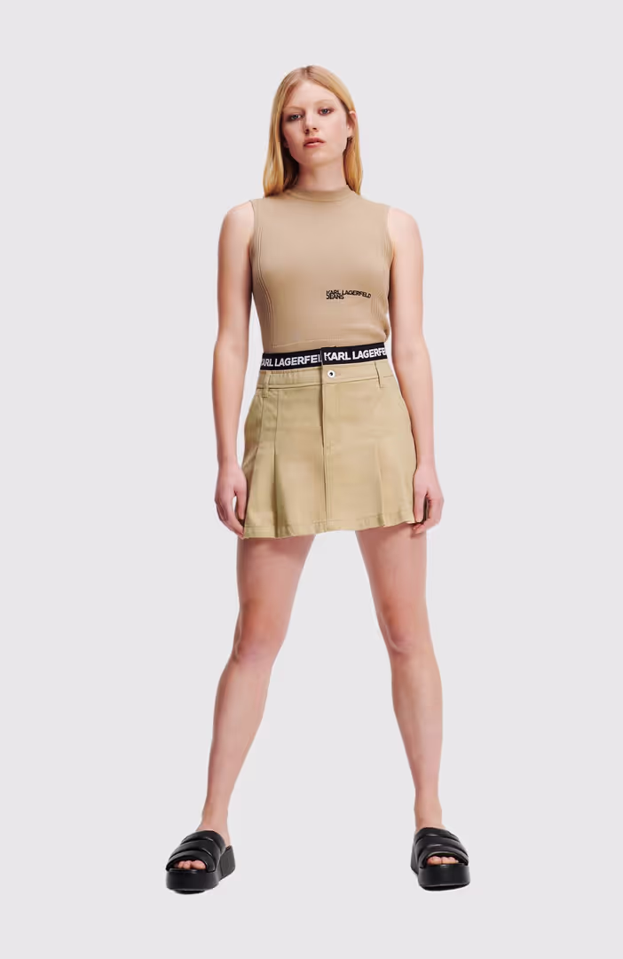 KLJ Logo Pleated Skirt