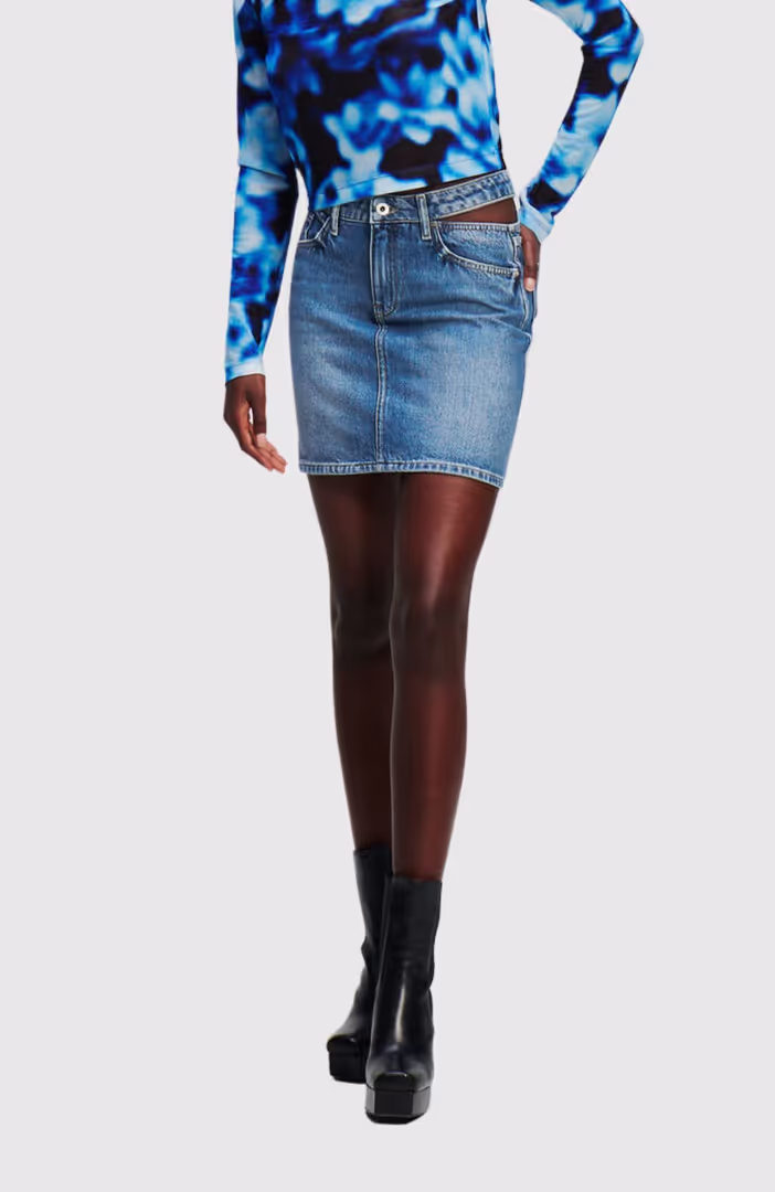 Klj Mini Split Wb Skirt Denim