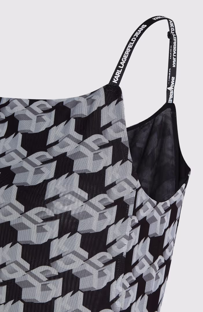 KLJ Slip Maxi Aop Mesh Dress