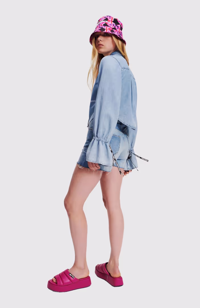 KLJ Tied Sleeve Denim Shirt