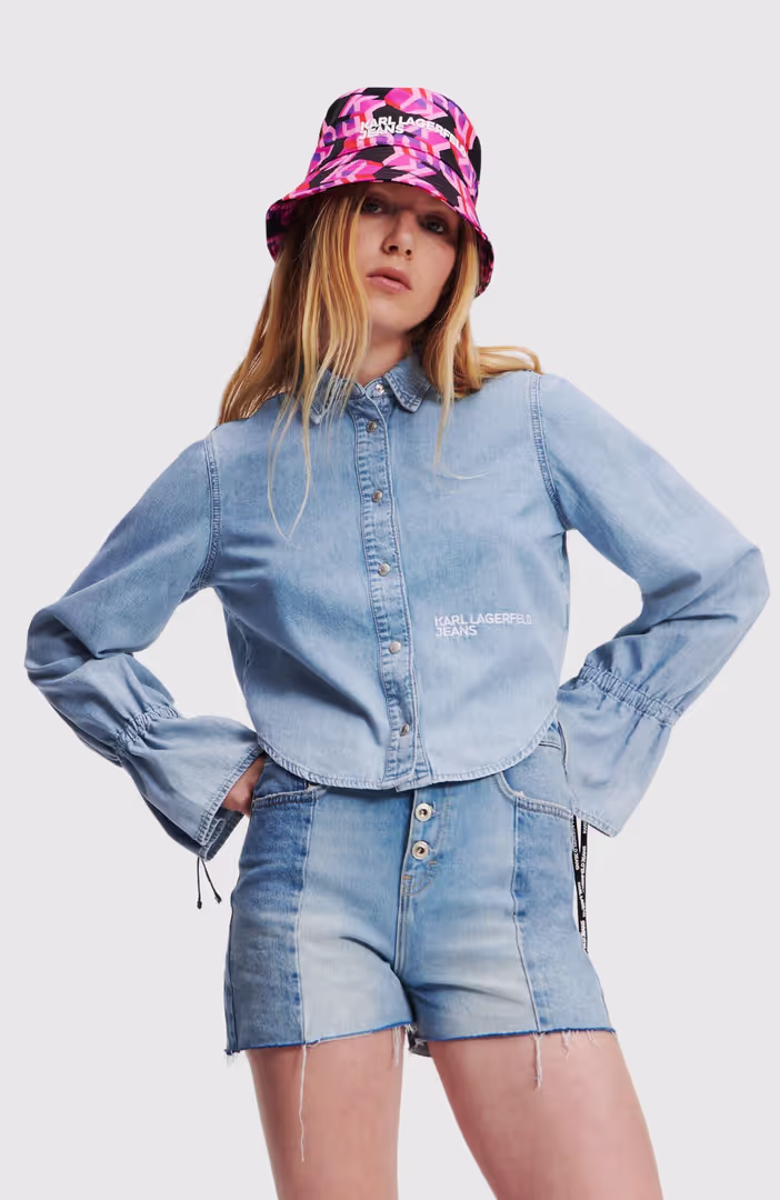 KLJ Tied Sleeve Denim Shirt