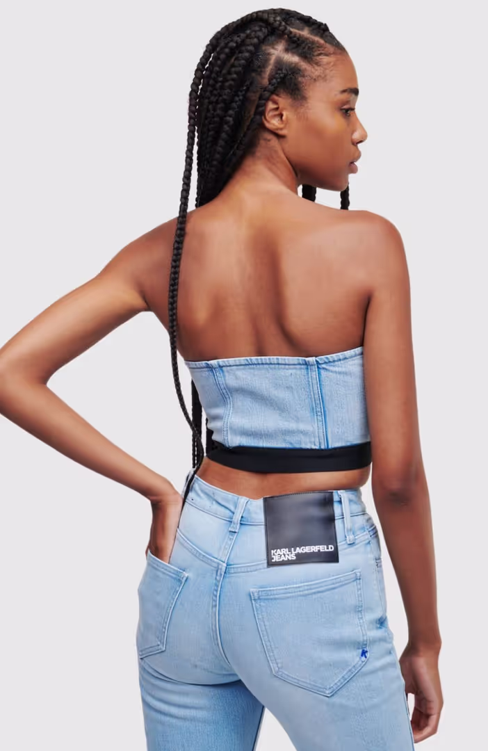 KLJ Zip Front Denim Top