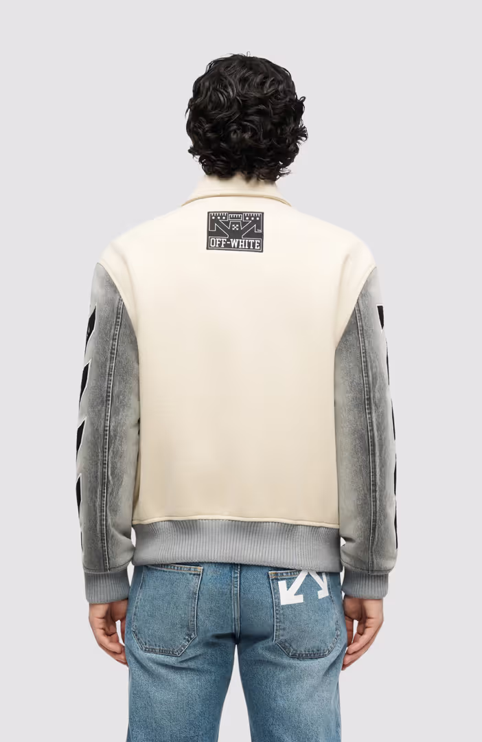 Wool Denim Relaxed Varsity