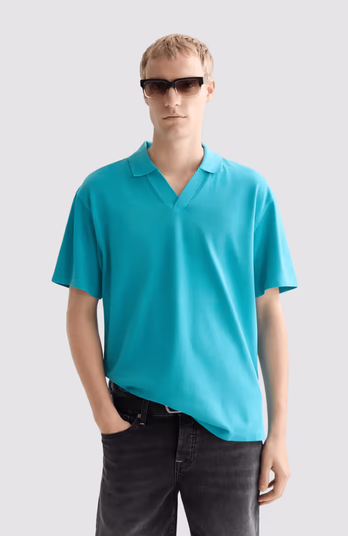 3 crosses pique relaxedfit garmentdyed polo
