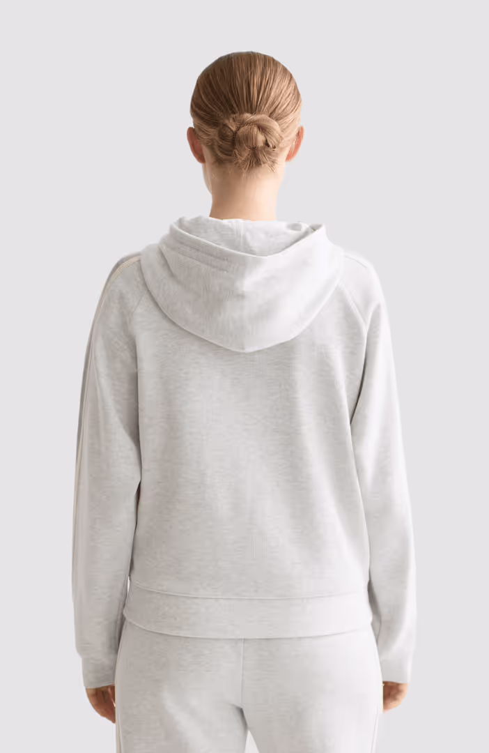 Zip through interlock hoodie