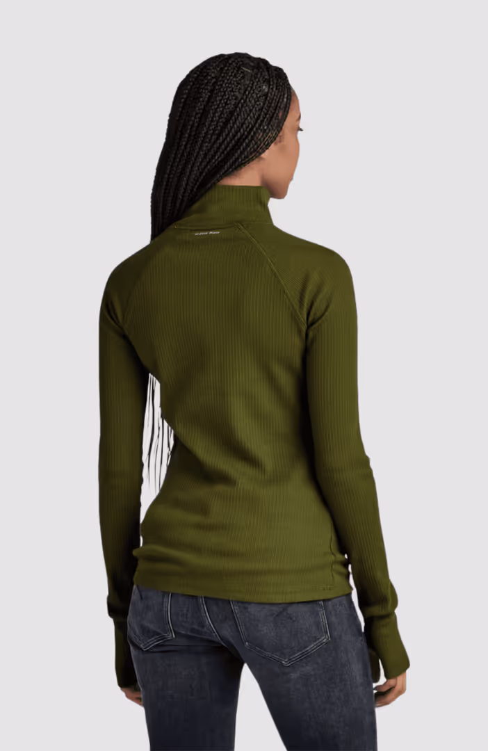 Slim rib mock l\s wmn