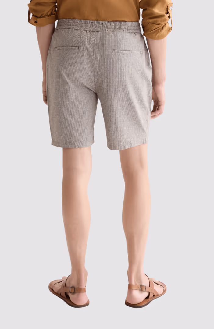 Fave cottonlinen yarndyed regularfit bermuda shorts