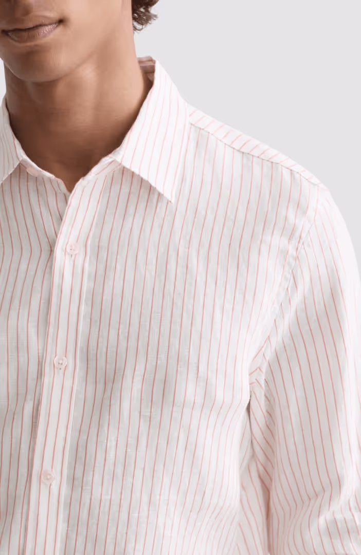 Striped linen regular-fit shirt